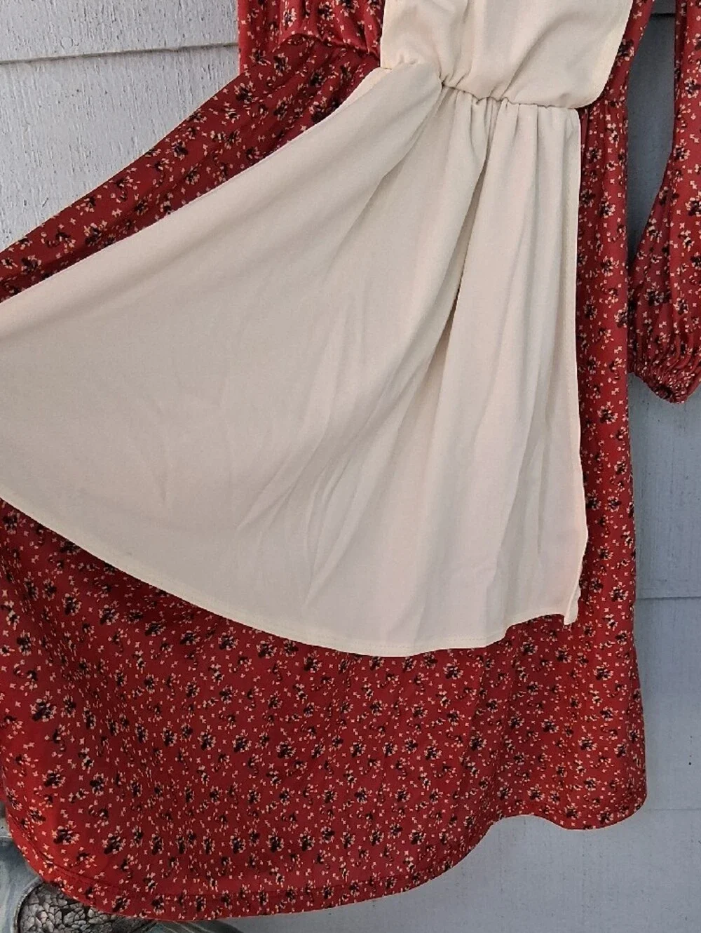 Prairie Dress with Cream Apron Detail